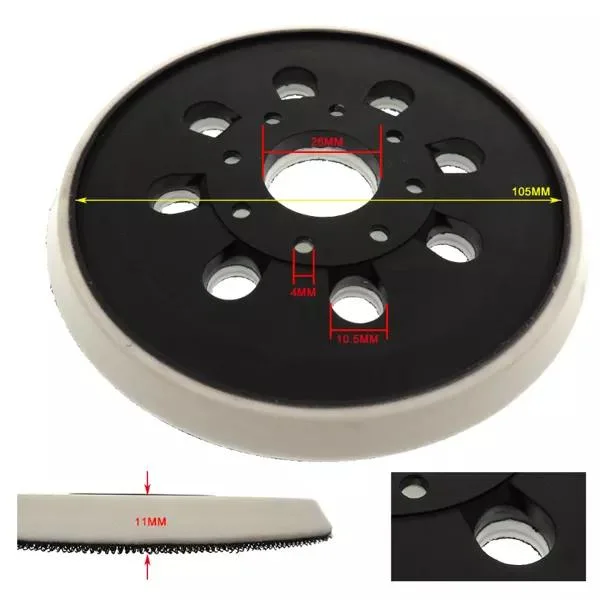 125mm 5 Inch 8 Holes Hook and Loop Replacement Sanding Backup Pad