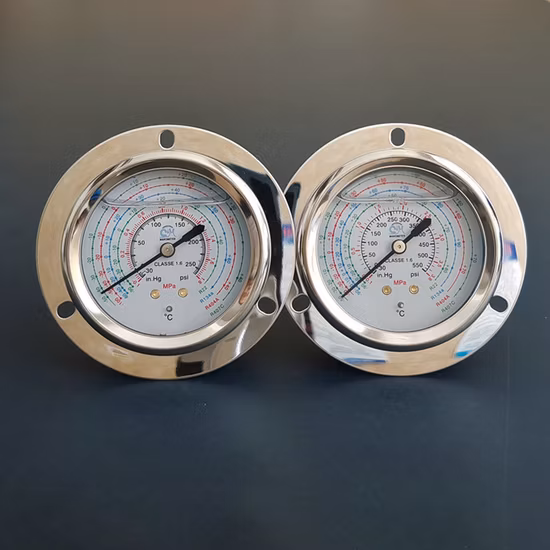 Niedertemperaturbeständigkeit 63 mm 2,5 Zoll 75 mm 3 Zoll Kältemittel-Kühldruckmessgeräte