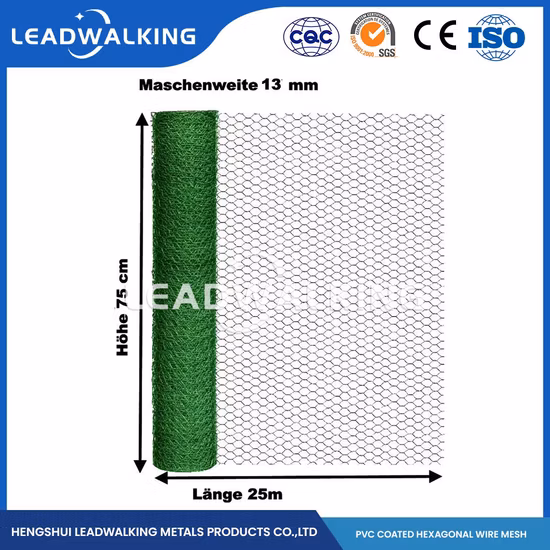 Leadwalking PVC-Drahtmaterial PVC-beschichteter sechseckiger Maschendraht Lieferanten China 100 mm Maschenweite 1
