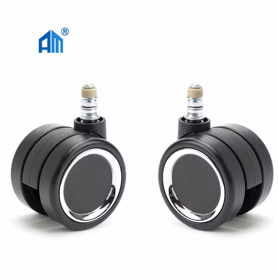 Am-Lenkrollen mit flacher Platte und Griffring-Stiel-Möbelrollen