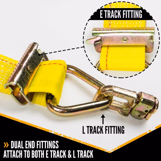 2 Zoll 50 mm Ratschengurte, Ratschengurt mit E-Schienen-Befestigung